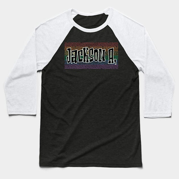 LGBTQ PATTERN AMERICA JACKSON Baseball T-Shirt by Zodiac BeMac